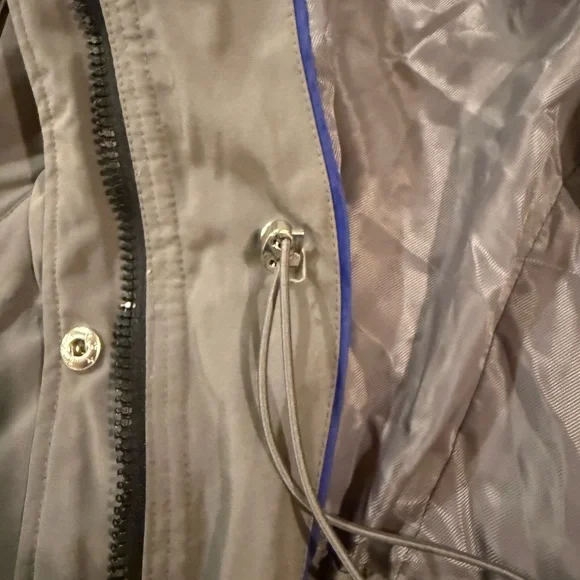 Vince Camuto Long Down Puffer Coat Parka Faux Fur Hood Gray M - Picture 7 of 16